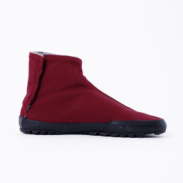 Right side of Dark Red×Gray Tabi Shoes " FLEECE "