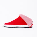 Left side of red Tabi Shoes " SASHIKO "