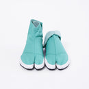 Front view of mint Tabi Shoes " SASHIKO "