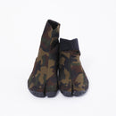 Front view of green Tabi Shoes " MEISAI "